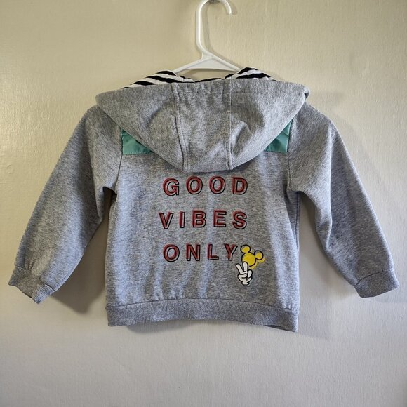 Disney Mickey Mousse Full Zip Hoodie Jacket Sweatshirt Skate Colorful Kid Size 4 - Picture 4 of 11